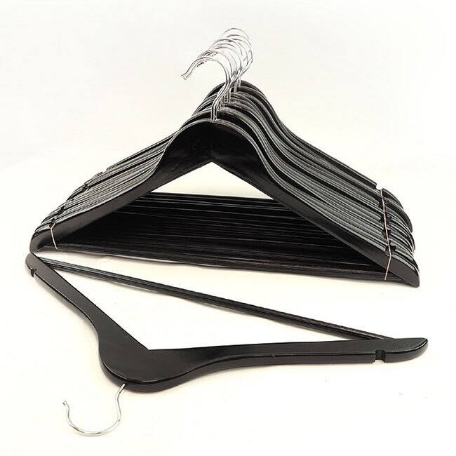 Black Wood Suit Hangers (Set of 96)