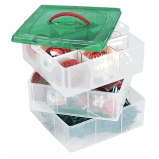 Snapware Snap /'N Stack Square 2-Tier Seasonal Ornament Storage Container