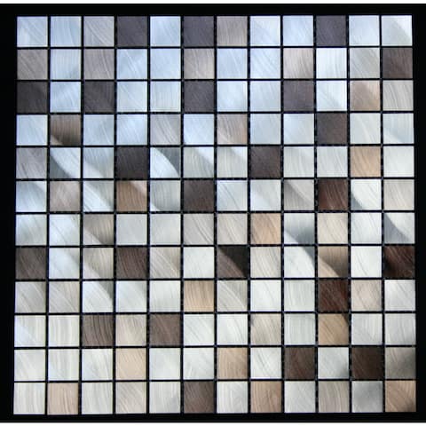 Mixed Aluminum Squares Wall Tile (Pack of 1 or 11)