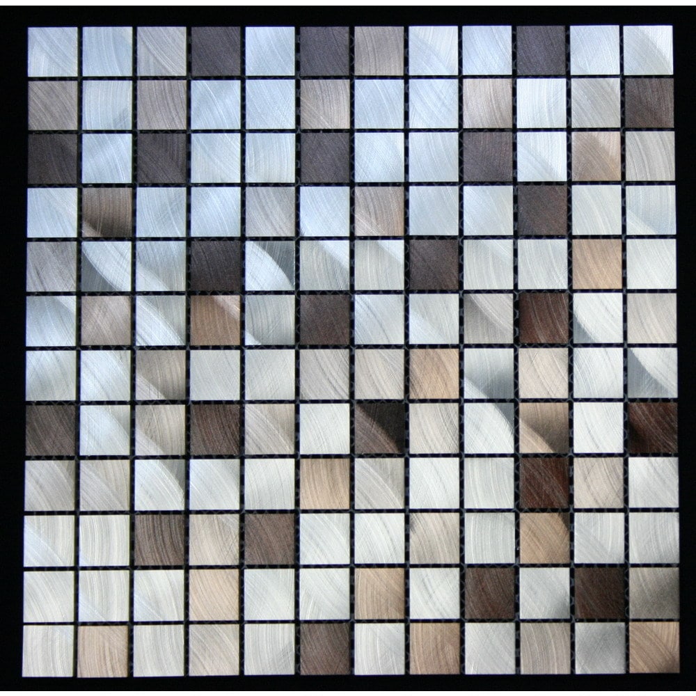 Mixed Aluminum Squares Wall Tile (pack Of 1 Or 11)