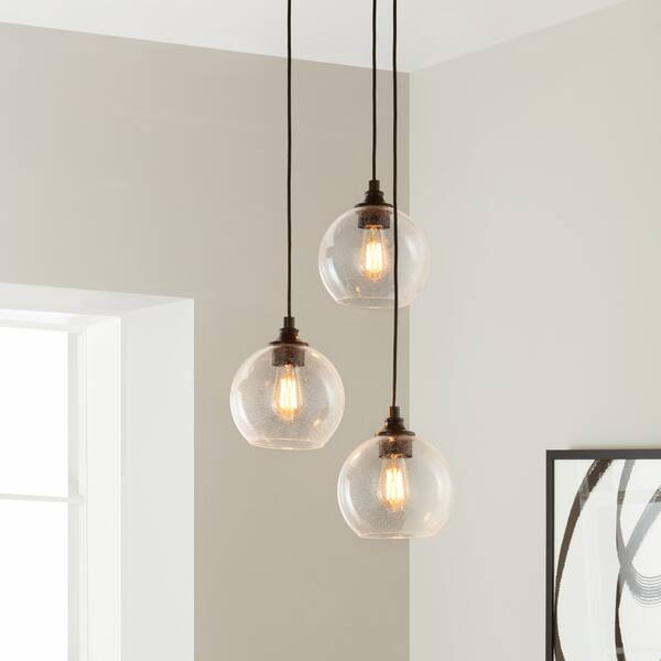 Shop Uptown 3 Light Clear Globe Cluster Pendant Free