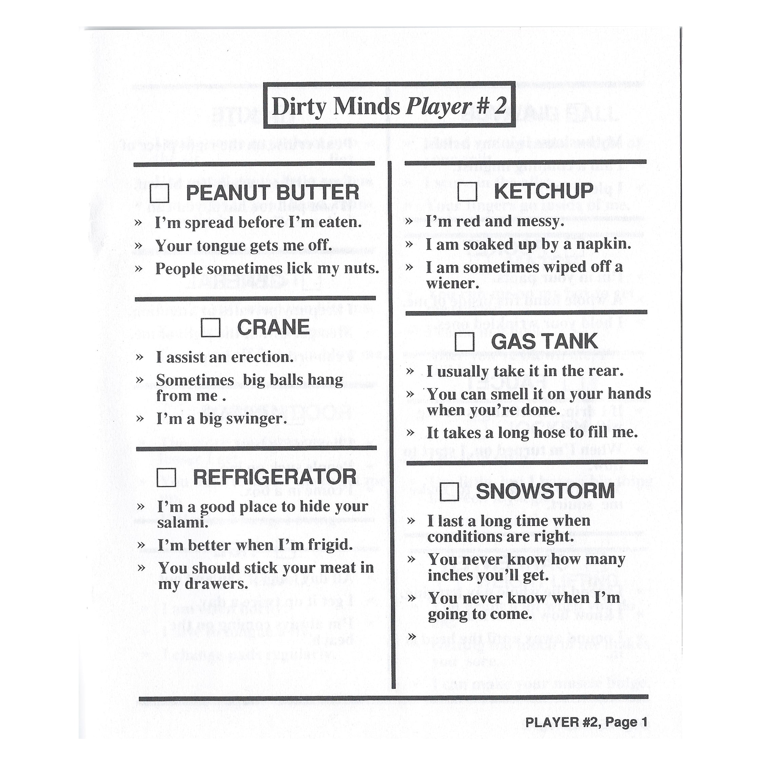 Dirty Minds Card Game Rules Pdf