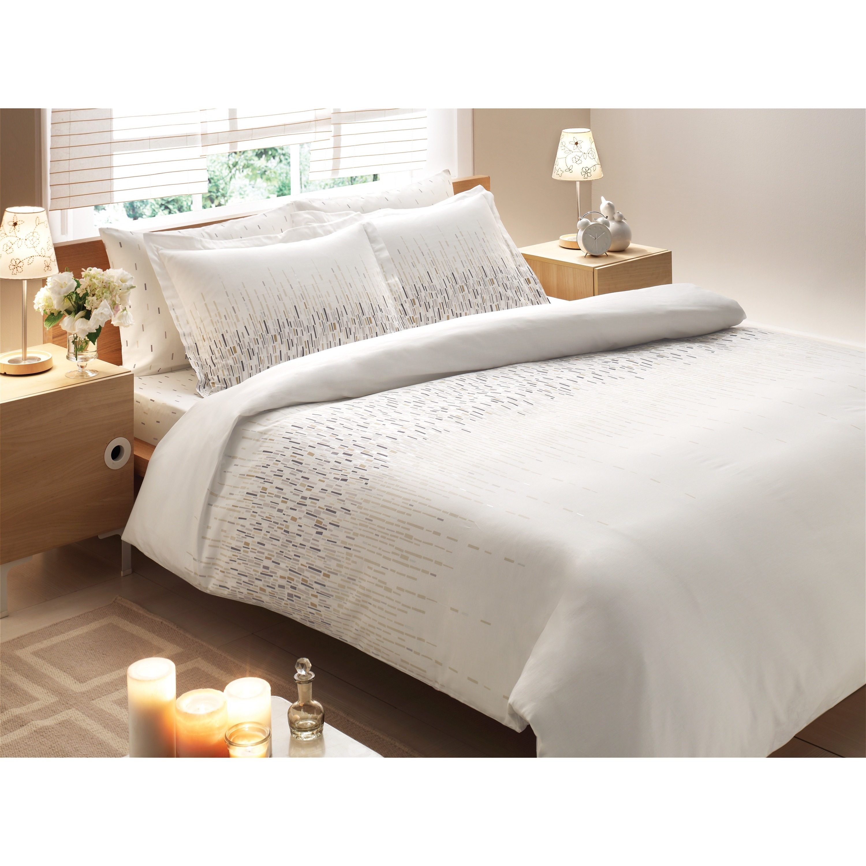 Brielle Bamboo Twill Cascade 3 piece Down Alternative Comforter Set