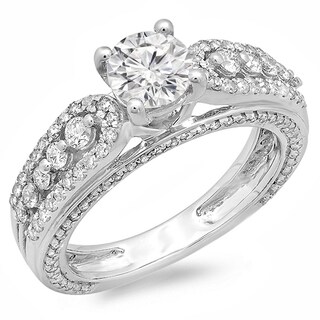 14k White Gold 1 2/5ct TDW Diamond Vintage Engagement Ring (I-J, SI2 ...