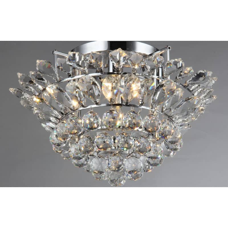Queen 4-light Chrome Crystal Pendant