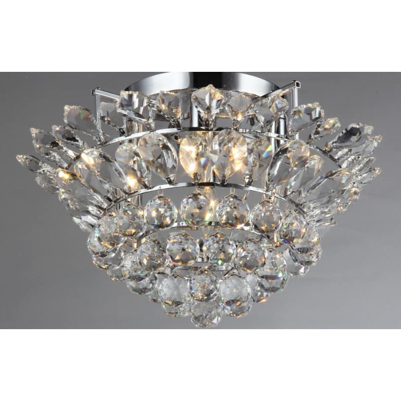 Queen 4-light Chrome Crystal Pendant