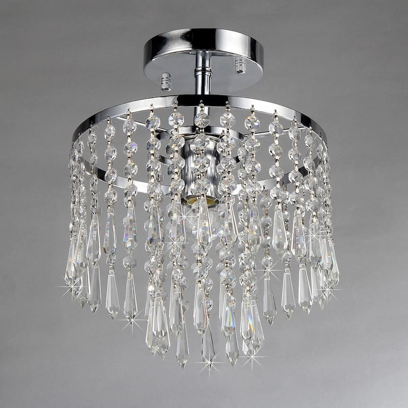 Seek Chrome and Crystal 1-light Tiered Chandelier