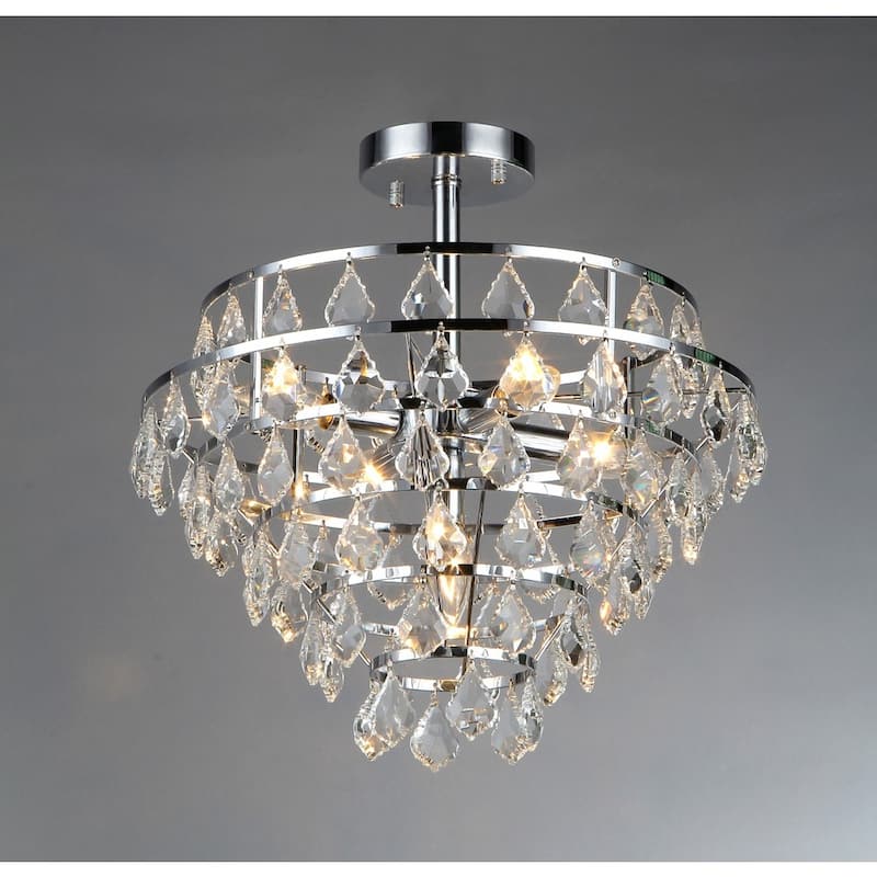 Victory 5-light Chrome Crystal Flush Mount