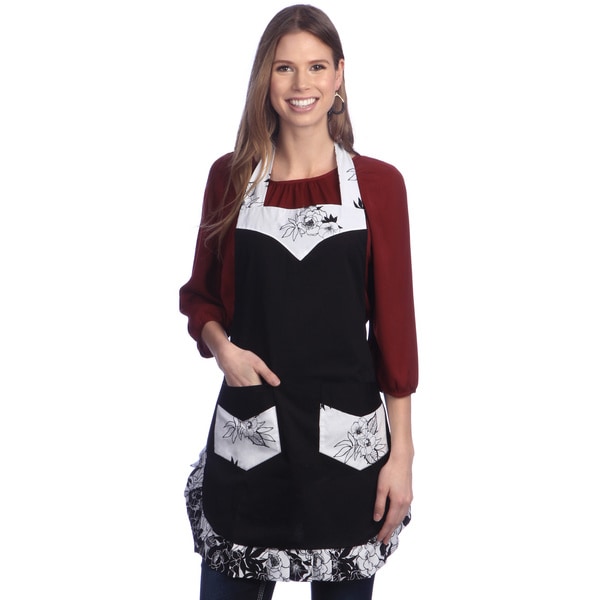 Angel Black Flower Apron   15885307 Big