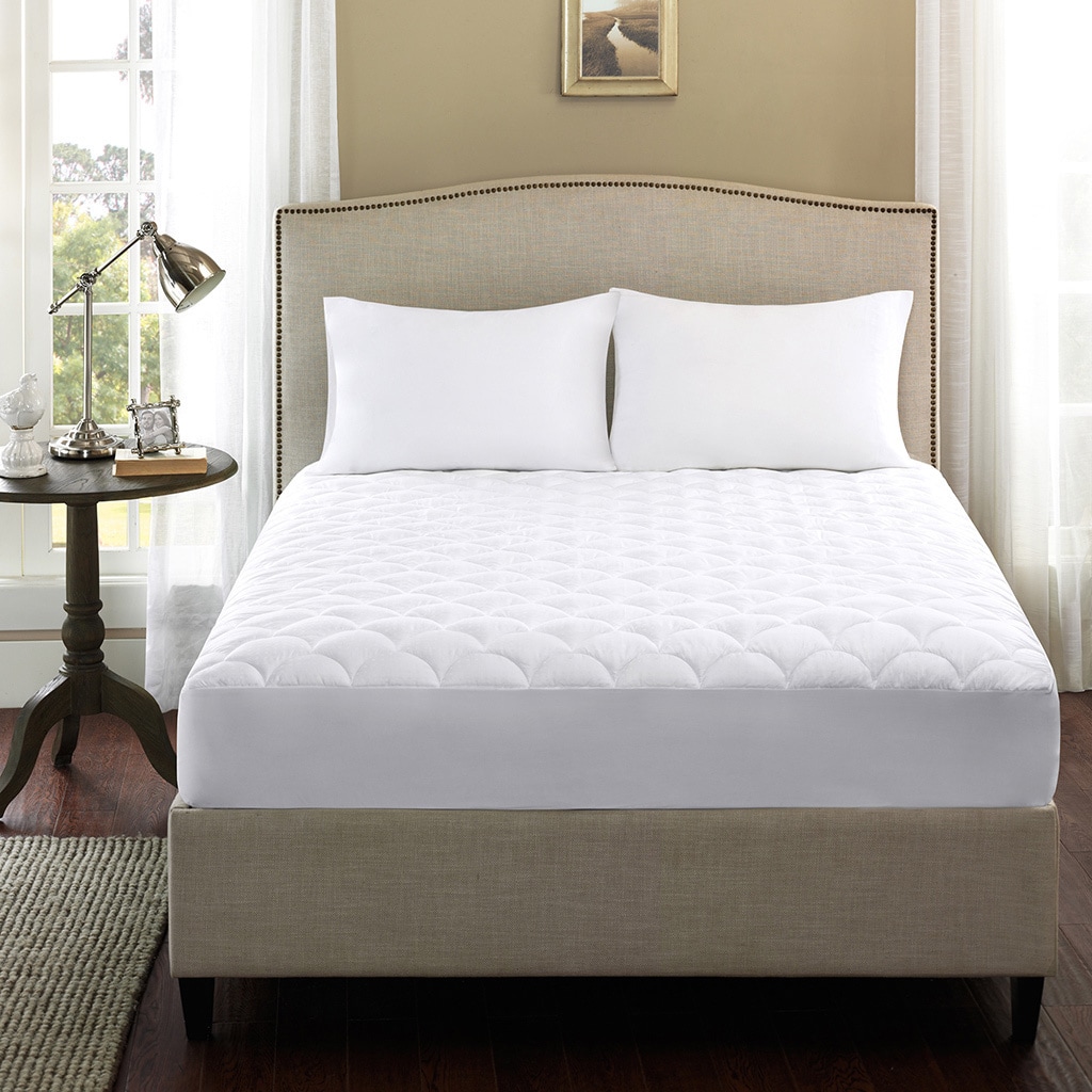 Madison Park Woodland 300 Thread Count Dobby Dot Mattress Pad