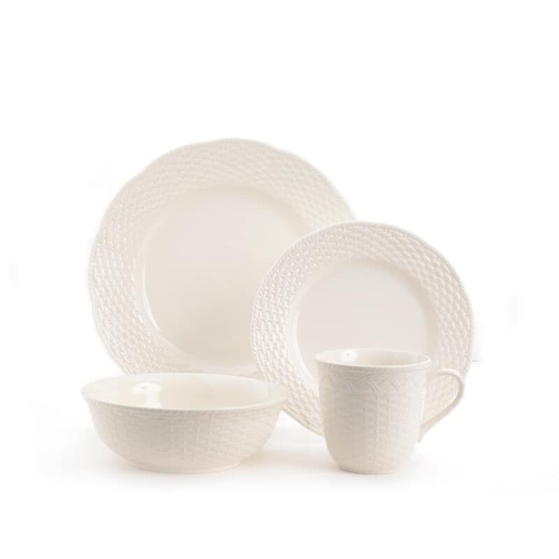 Red Vanilla Nantucket White 16pc Dinner Set