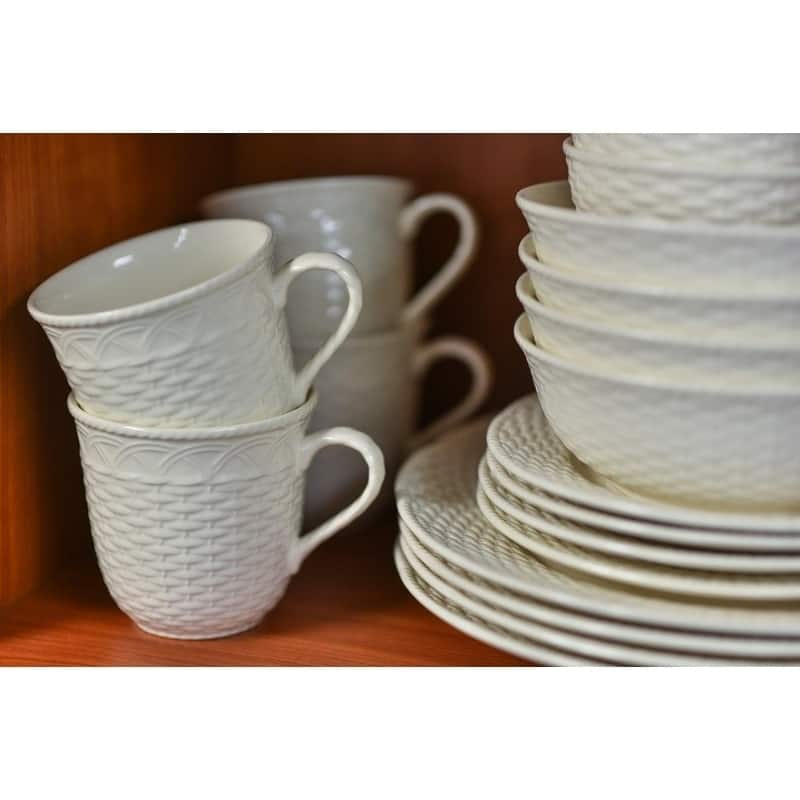 Red Vanilla Nantucket White 16pc Dinner Set