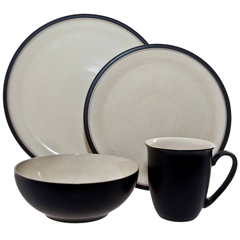 Denby 'Dine' 4-piece Black Place Setting