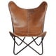 preview thumbnail 3 of 4, Carbon Loft Larkin Rustic Brown Leather Butterfly Chair