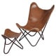 preview thumbnail 4 of 4, Carbon Loft Larkin Rustic Brown Leather Butterfly Chair