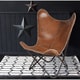 preview thumbnail 6 of 4, Carbon Loft Larkin Rustic Brown Leather Butterfly Chair