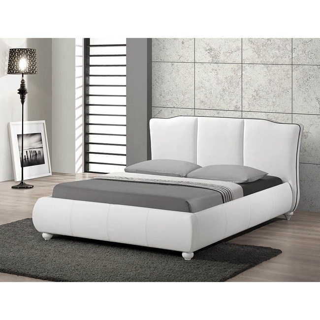 Baxton Studio Baxton Studio Goodrick White Bed With Upholstered Headboard White Size Queen