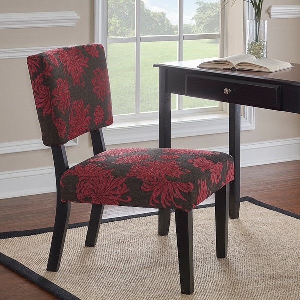 Shop Linon Kathleen Red, Black & Gray Print Accent Chair - Overstock - 8624724