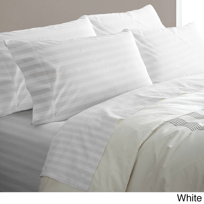 Hotel Grand 600 Thread Count Egyptian Cotton Stripe 6 piece Sheet Set