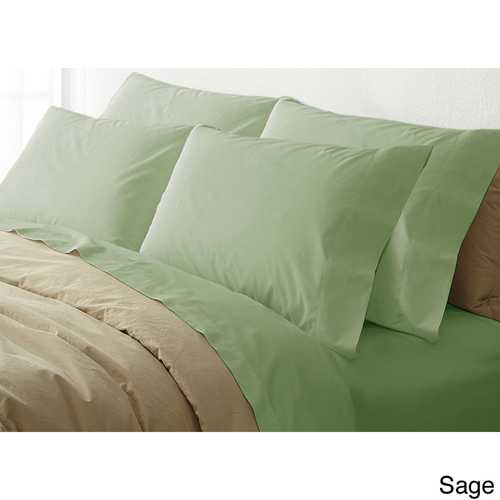 Hotel Grand Hotel Grand 600 Thread Count 6 piece Sheet Set Green Size Queen