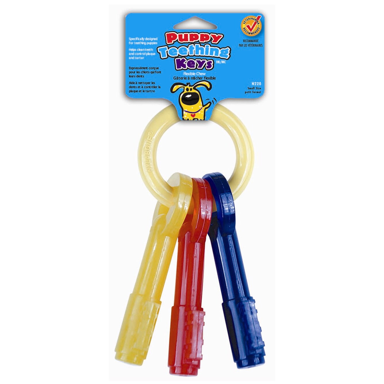 Nylabone Puppy Teething Keys Dog Chew/ Mini Skinneez Red, Yellow, Blue
