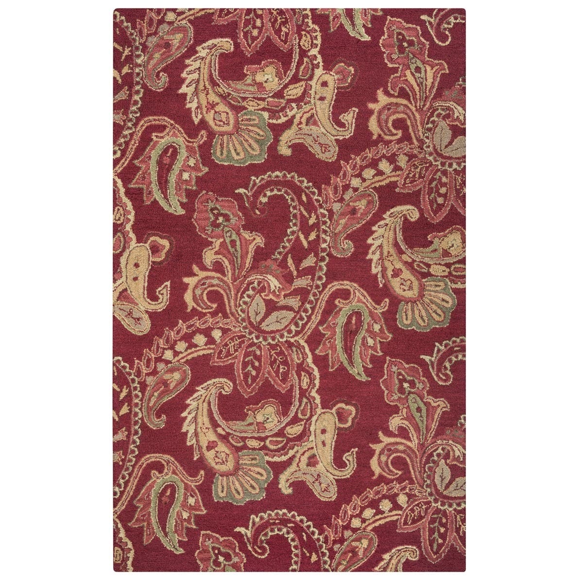 Hand tufted Handicraft Imports Aisling Red Wool Blend Area Rug (5 X 8)