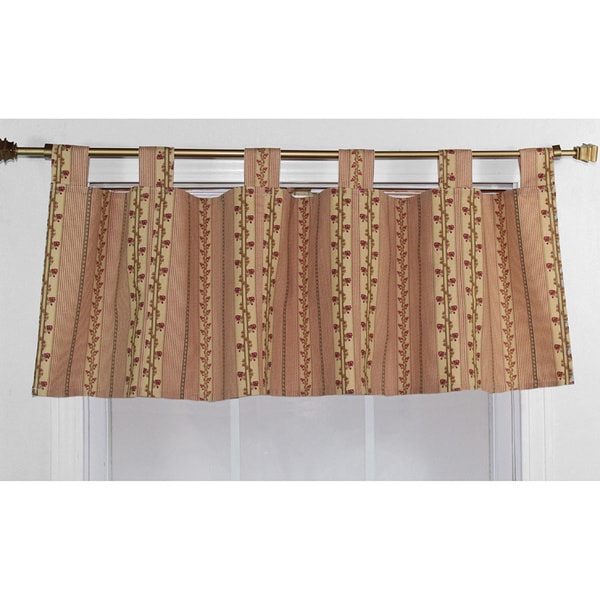 Shop Flemming Red Stripe Cotton Tab Valance Free Shipping Today