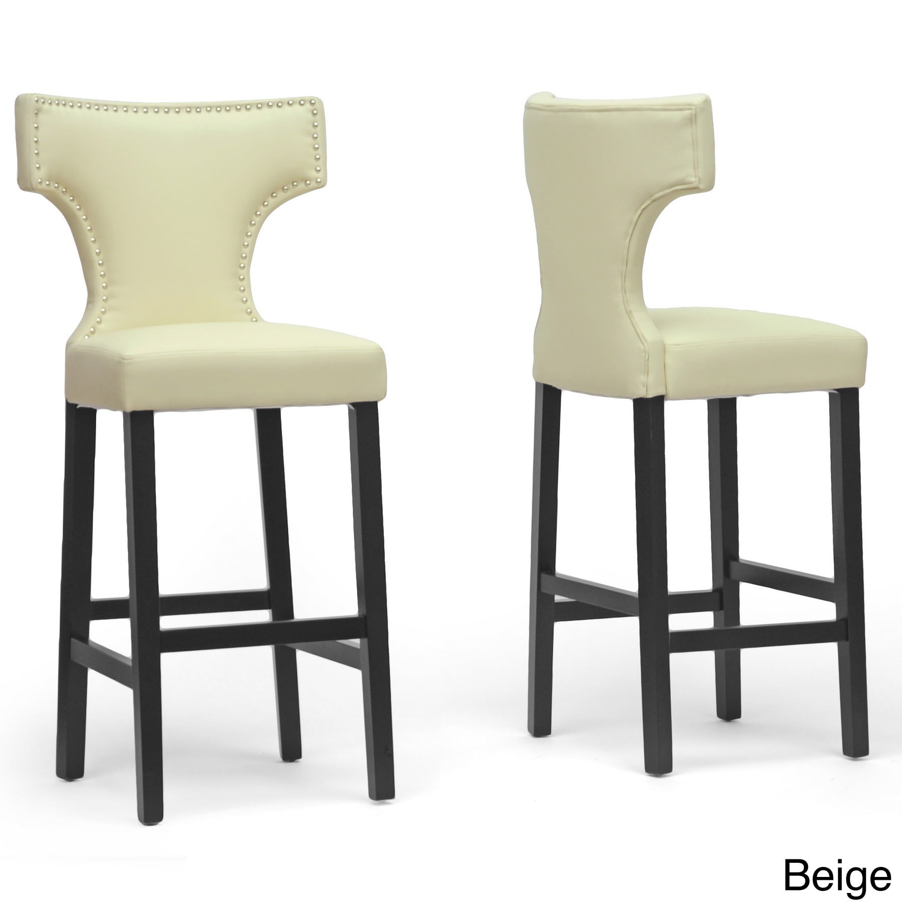 Hafley Beige Modern Bar Stools (set Of 2)