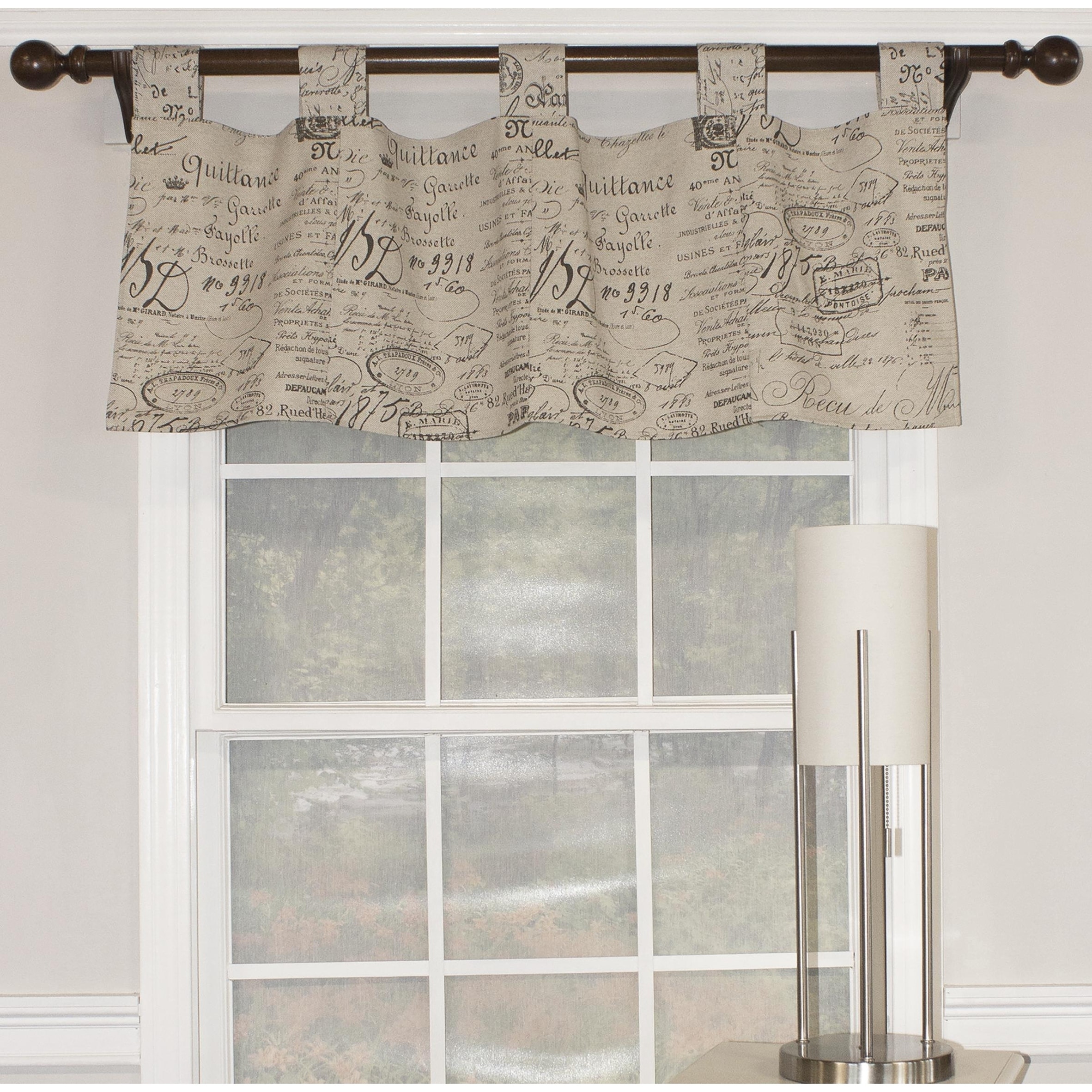 French Script Fossil Cottontab Valance