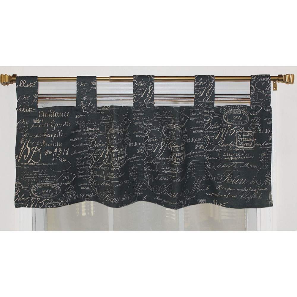 French Script Mariner Blue Tab Valance