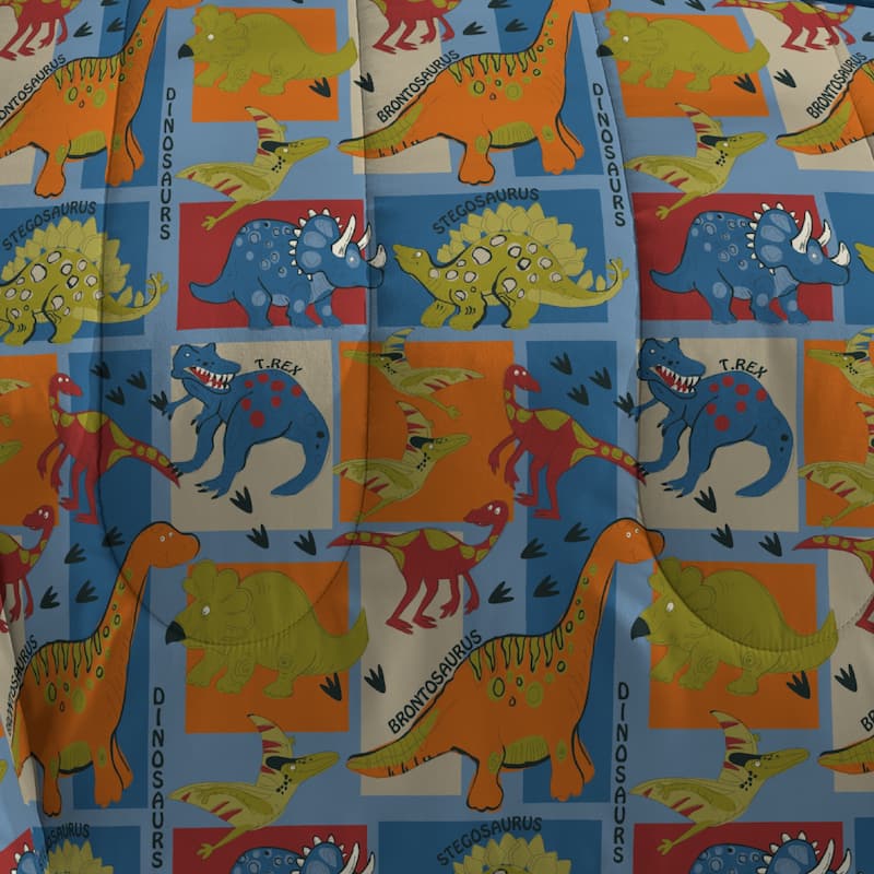 Dream Factory Dinosaur Blocks 7-piece Bed in a Bag with Sheet Set