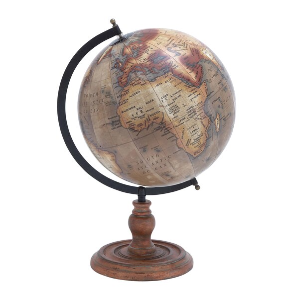 Shop Rustic Metal/ Wood Base Globe - Free Shipping Today - Overstock ...