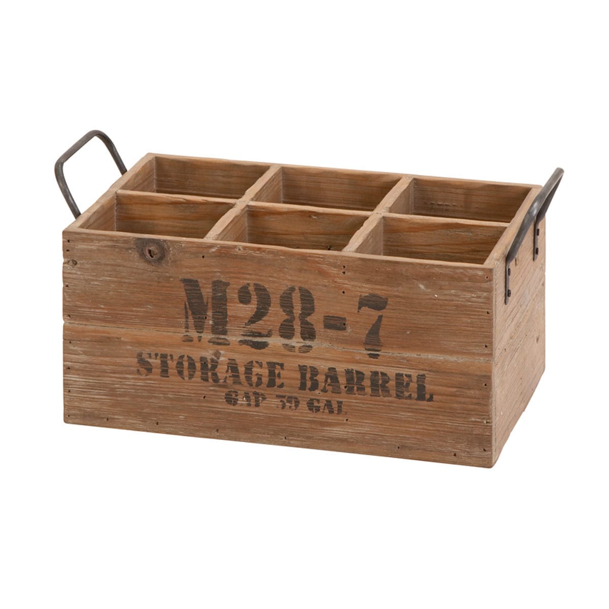 Natural Stamped Wooden Wine Crate