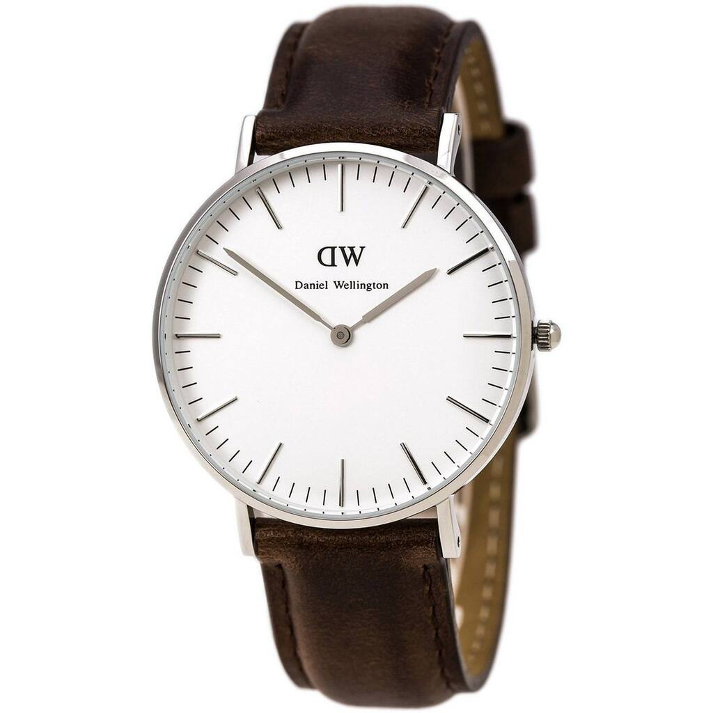 Daniel Wellington Men's Bristol Brown Leather Quartz Watch