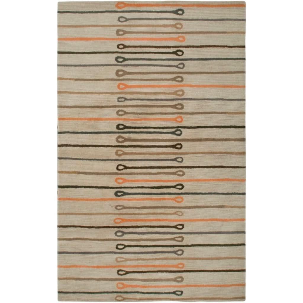 Hand tufted Contemporary Beige Wool Area Rug (5 X 8)