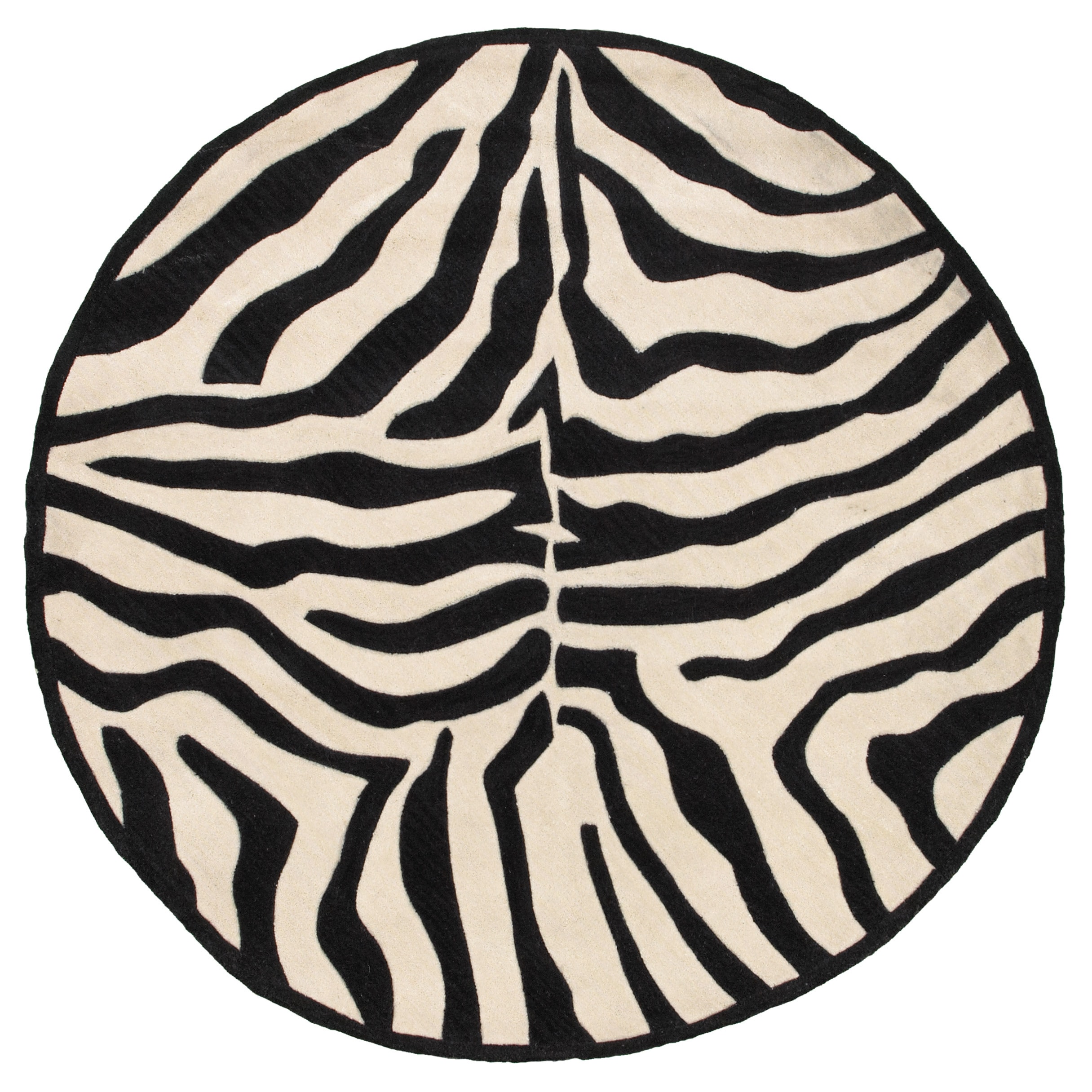 Hand tufted Animal Print Black/cream Area Rug (3 X 3)