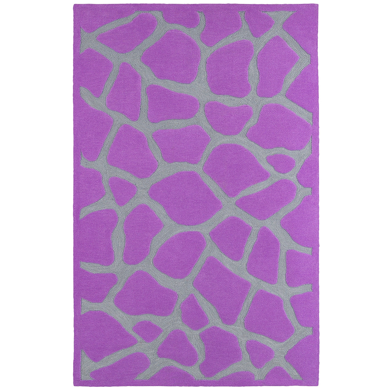 Tufted Animal Print Purple Rug (5 X 79)