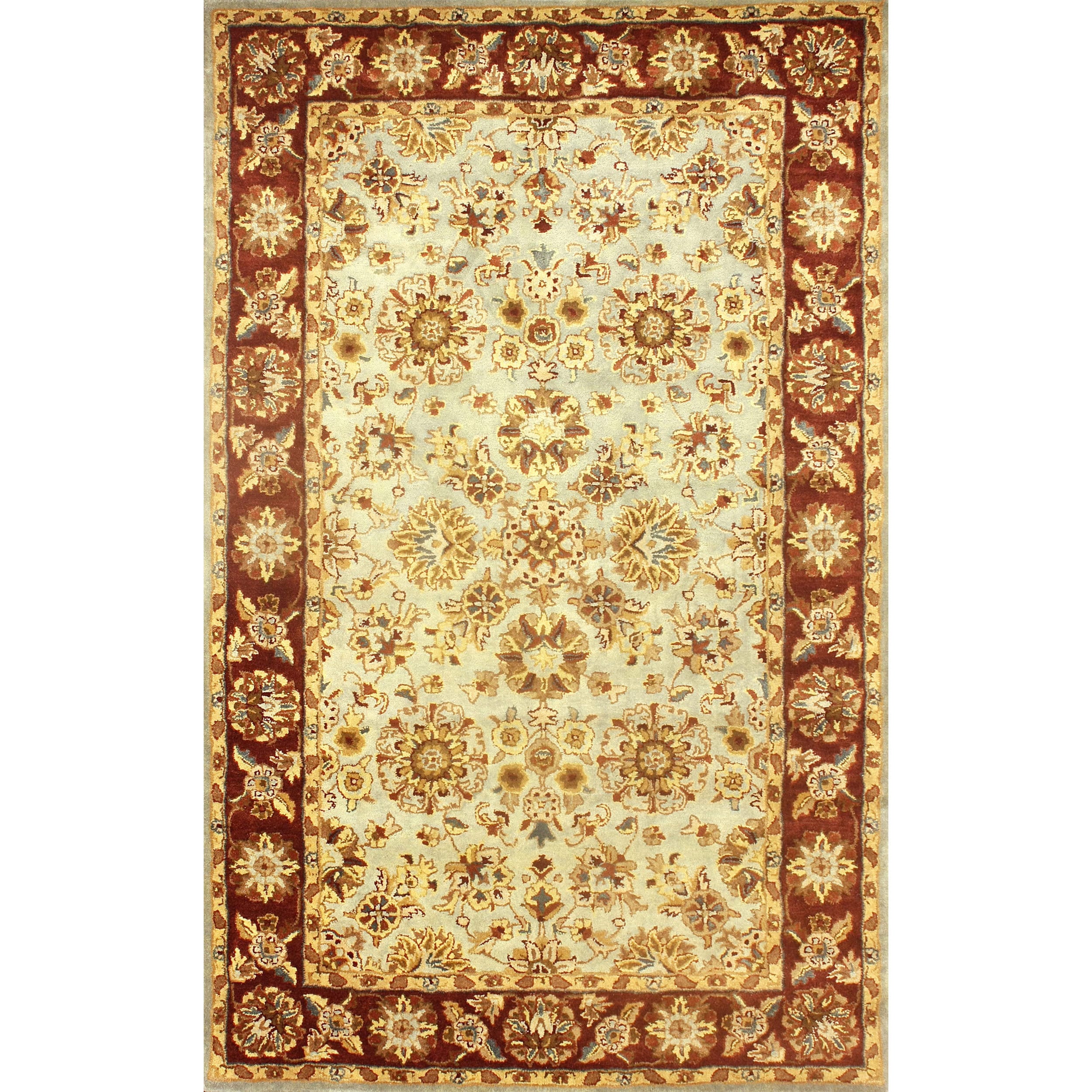 Nuloom Handmade Traditional Persian Seafoam Wool Rug (5 X 8)