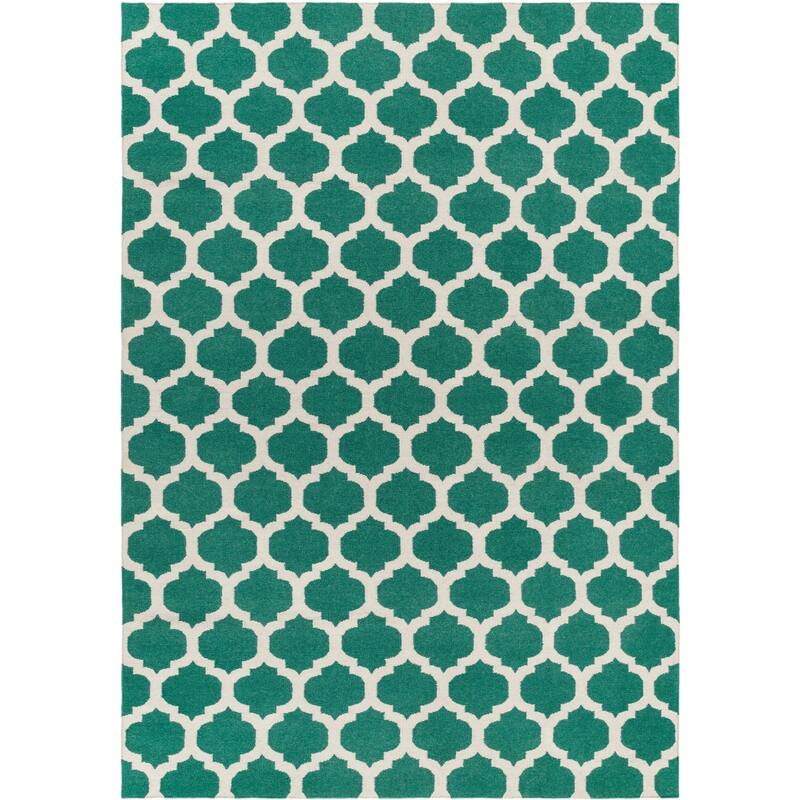 Hand-woven Dean Moroccan Trellis Geometric Flatweave Wool Area Rug