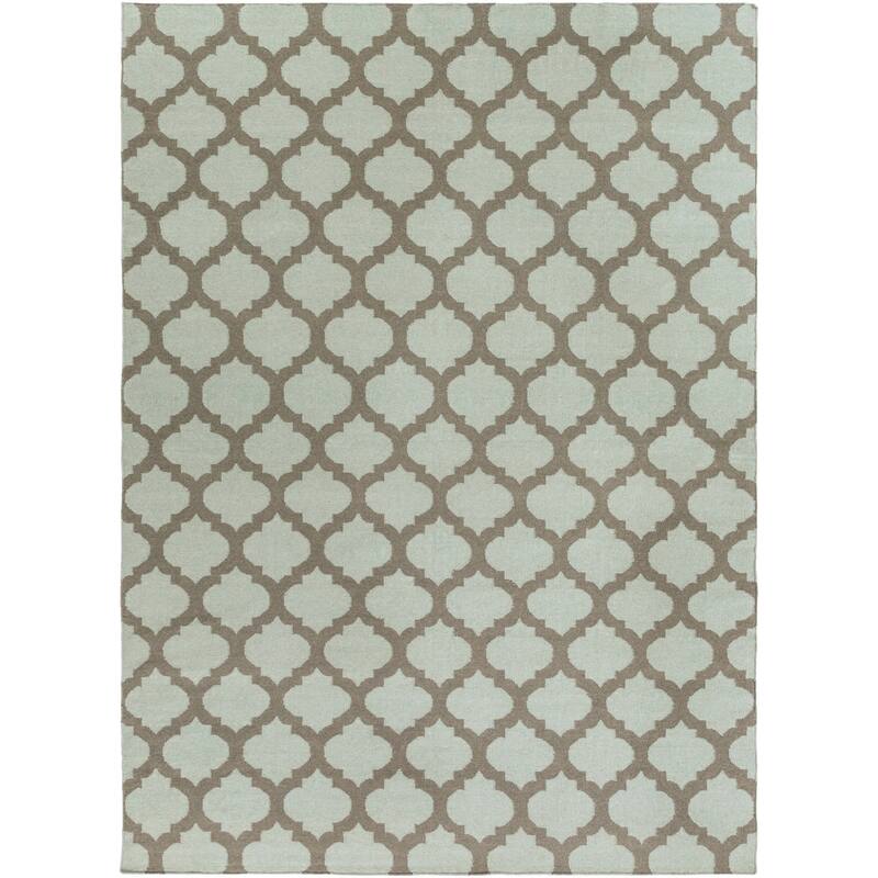Hand-woven Dean Moroccan Trellis Geometric Flatweave Wool Area Rug