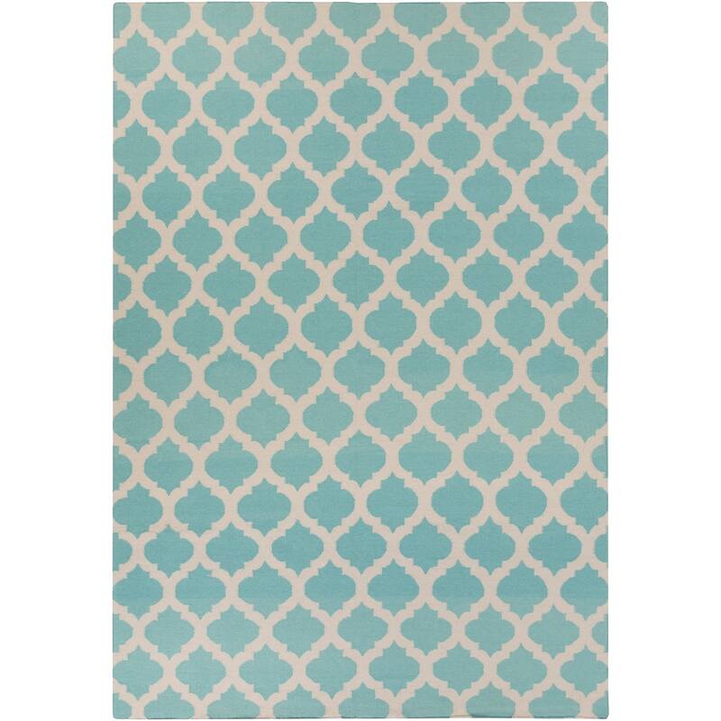 Hand-woven Dean Moroccan Trellis Geometric Flatweave Wool Area Rug