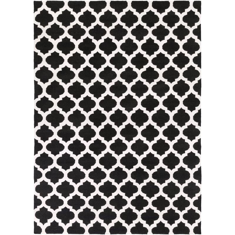 Hand-woven Dean Moroccan Trellis Geometric Flatweave Wool Area Rug