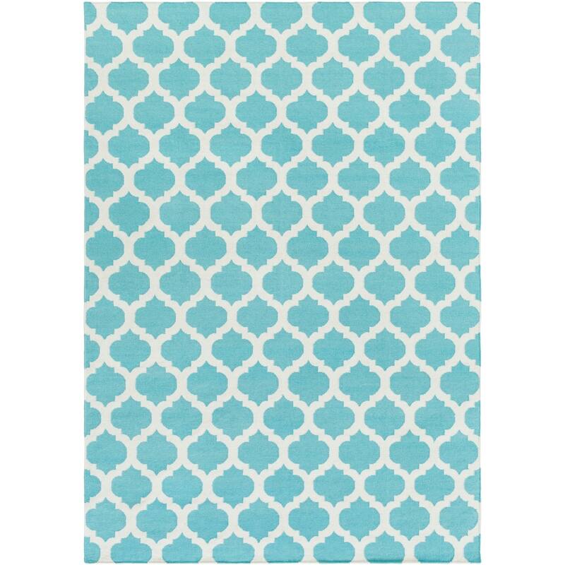 Hand-woven Dean Moroccan Trellis Geometric Flatweave Wool Area Rug