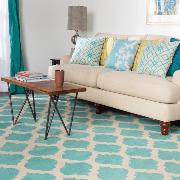 Hand-woven Dean Moroccan Trellis Geometric Flatweave Wool Area Rug - 8' x 11'