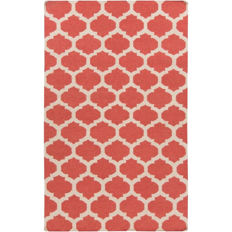 Hand-woven Carvin Moroccan Trellis Flatweave Wool Area Rug