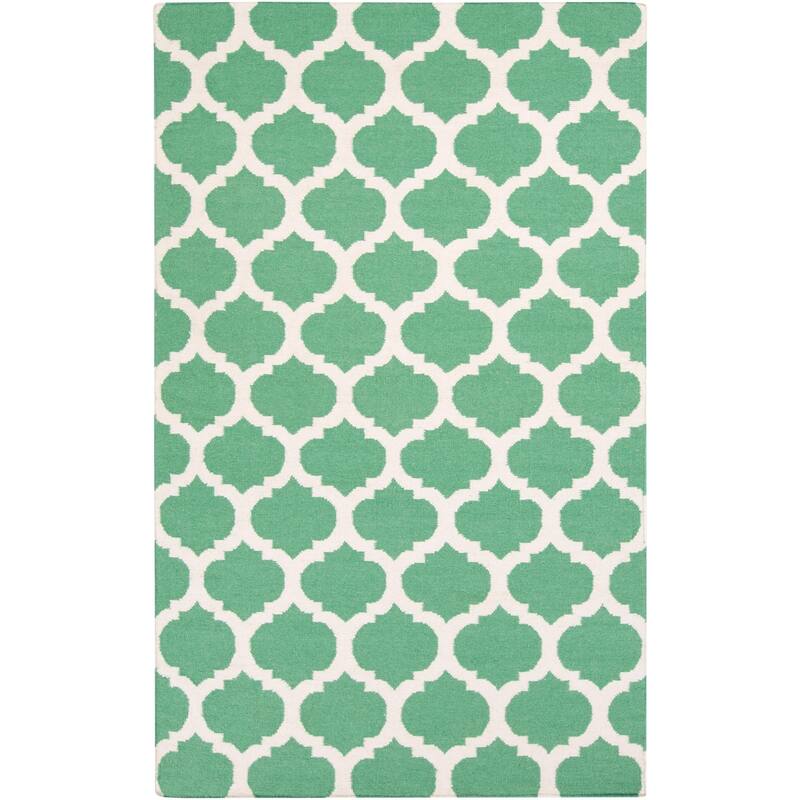 Hand-woven Carvin Moroccan Trellis Flatweave Wool Area Rug