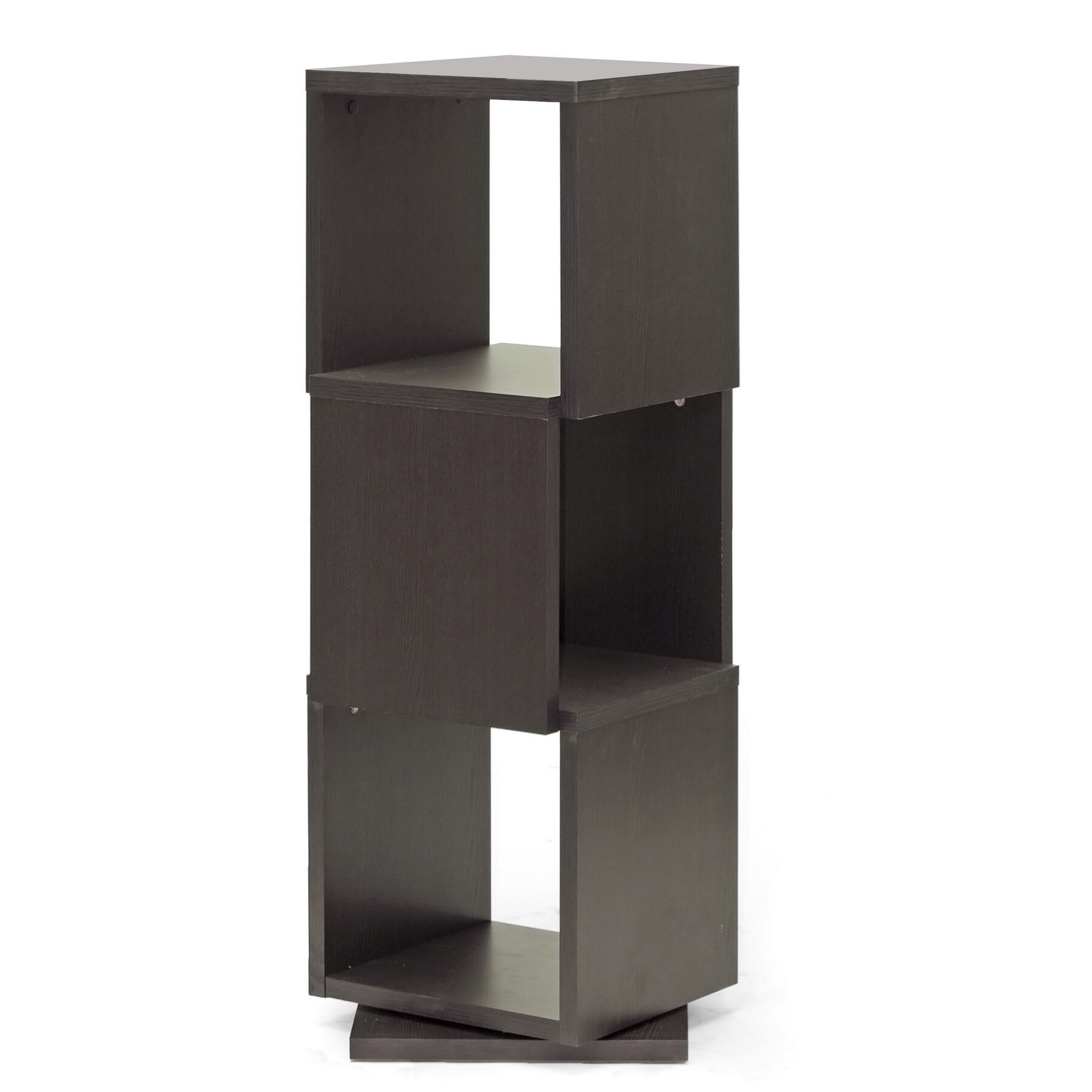 Baxton Studio Ogden Dark Brown/ Espresso 3 level Rotating Modern Bookshelf