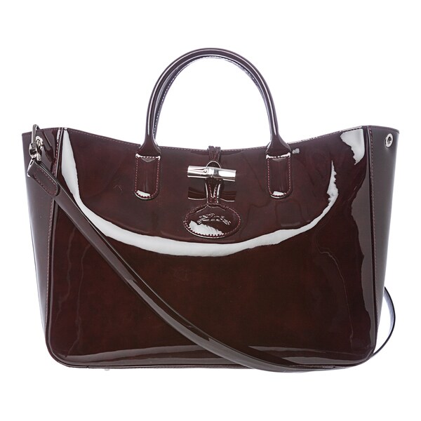 Shop Longchamp Roseau Box Patent Tote - Free Shipping Today - Overstock ...