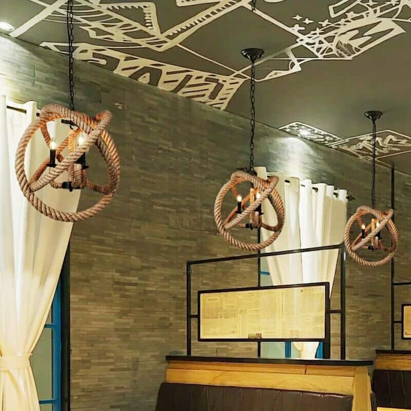 Natalia 3-light Rope Enclosed Chandelier with Bulbs