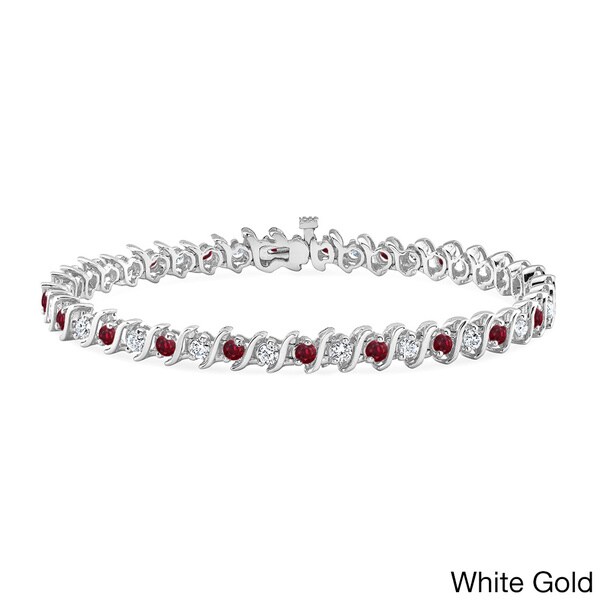 Auriya 14k Gold 1 2ct Ruby And Tw Diamond Tennis Bracelet Auriya 14k Gold 1 2ct Ruby And Tw Diamond Tennis